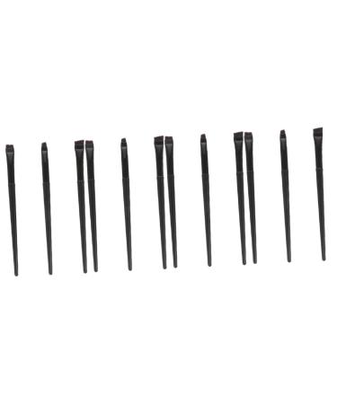 Healeved 12 Pcs Eyeliner Brush Eyebrow Brush Eyeliner Makeup Tool Cosmetic Brush Artificial Fiber Black