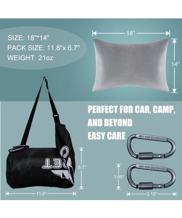 CBBPET Lightweight Pillow - Pack of 2 Ultra Soft Kids Pillows for Sleeping - Compressible Memory Foam Travel Pillow - Waterproof Velvet Cover - Grey 14x18 Inch - Buy Online on GoSupps.com