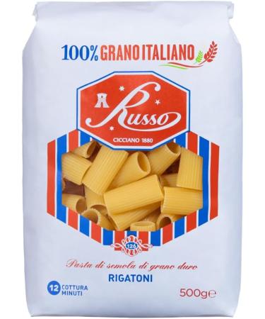  Italian Gourmet E.R. Russo Rigatoni No. 126 Durum Wheat Pasta 100% Italian Wheat 500g + 400g Box of 5 - Buy Online on GoSupps.com