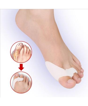 DEAVER Gel Toe Separator Bunion Corrector for Men & Women - Silicone Foot Spacer for Bunion Adjustment - 4 Pairs - Buy Online on GoSupps.com