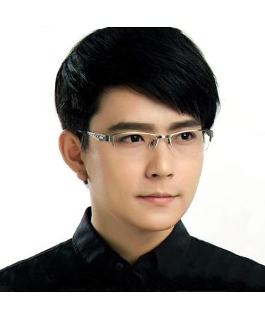 Buy Progressive Multifocal Reading Glasses - Rectangular Metal Design Blue Light Protection +2.75 Strength Ideal for Men - Buy Online on GoSupps.com