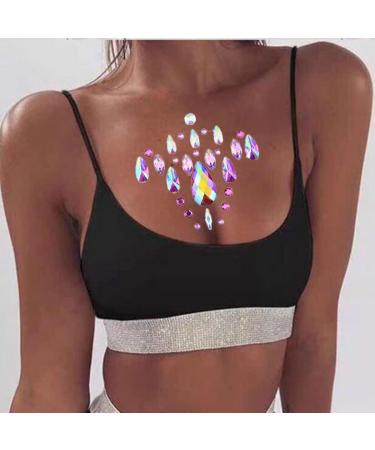 Blindery Mermaid Pink Face Gems Rhinestone Jewels Tattoo for Women/Girls - 2PCS - Buy Online on GoSupps.com