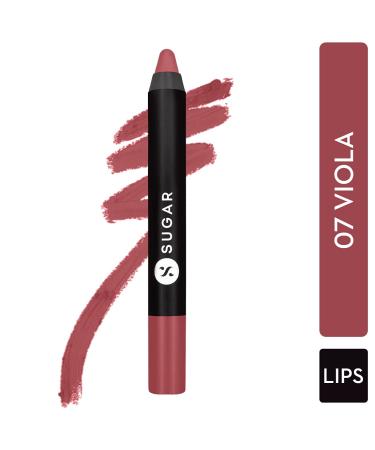 Buy Sugar Cosmetics Matte As Hell Crayon Lipstick 07 Viola - Pigmented Mauve Nude, Creamy, Long-Lasting Matte - Buy Online on GoSupps.com