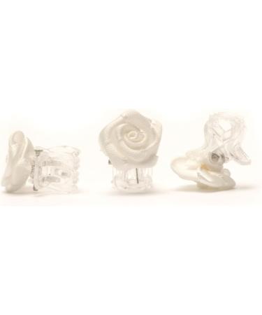 Buy 5 White Rose Hair Clips | Bridal Hair Accessories | Elegant Floral Hair Clutches (1 Pack) - Buy Online on GoSupps.com