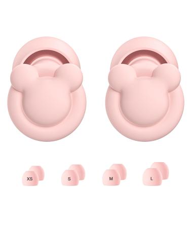Ear Plugs for Sleep Noise Cancelling Reusable Earplugs for Noise Reduction Soft Silicone Hearing Protection Ear Plugs for Sleep Work Noise Sensitivity Study Snoring -33dB (Pink)