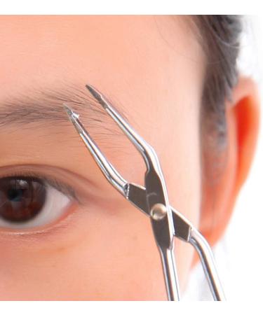 Professional Stainless Steel Eyebrow Tweezers & Scissors | Beveled Tip Beauty Tool for Perfect Eyebrow Shape | Portable & Durable - Buy Online on GoSupps.com