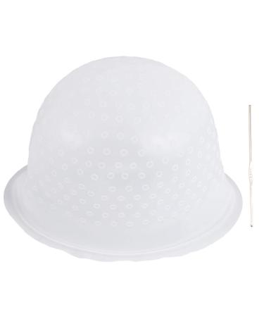 Healifty Silicon Highlight Cappen Reusable Highlight Hair Cap Salon Hair Color Coloring Coloring Hat Friseur Oil Tools With Hooks Home Home Home (White)