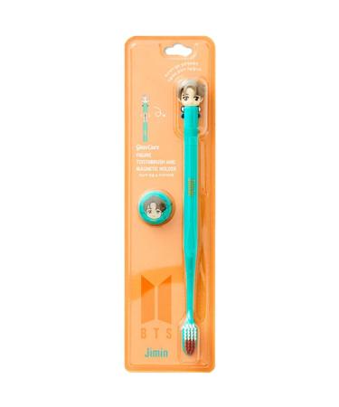 [BTS Official Merchandise] Fans Gift - K-Pop Idols Goods - BTS Character Figure Toothbrush with Convenient Magnetic Holder (Jimin)