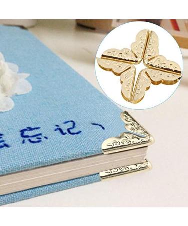 Achieve Vintage Elegance with GLOGLOW 100pcs Book Corner Protectors - 0.55''X 0.11 Album Cover - Ideal for Scrapbooking & Photo Albums - Bronze Finish - Buy Online on GoSupps.com