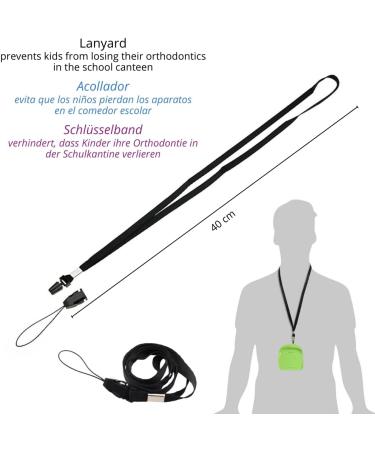 Zanspangenbox Set: 5 Press Brushes & Braces with Cord Band | Carabiner for Kids | Portable Denture Brush & Container (Green & White) - Ideal for On-the-Go Dental Care - Buy Online on GoSupps.com