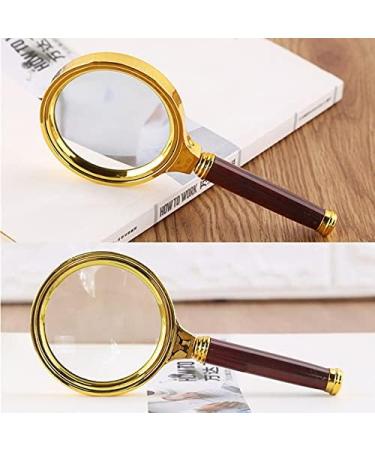 Magnifying Portable Handheld 10X Magnifying Glass 60mm 70mm 80mm 90mm Retro Handle Magnifier Eye Loupe Glass (Color : As pic4 Size : 10X) Good Times - Buy Online on GoSupps.com