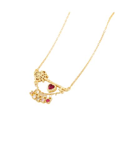 Oralgos fashionable necklace with a key dog tag elegant collar vintage style statement jewelry necklace for women and girls