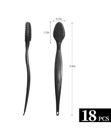 Black Silicone Lip Scrub Brush - 18pcs Double-Sided Exfoliating Scrubber Tool for Smoother Lips - Buy Online on GoSupps.com