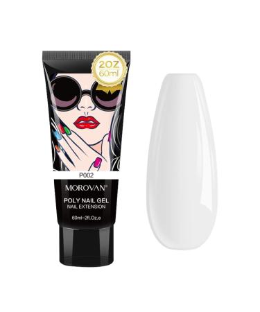 Morovan Poly Gel Nail - White 60ml Gel Nail Builder Gel Nail Gel Trendy Nail Art Design Nail Extension Gel Salon Nail Easy DIY Salon Nail at Home for Nail Art Beginner & Professional