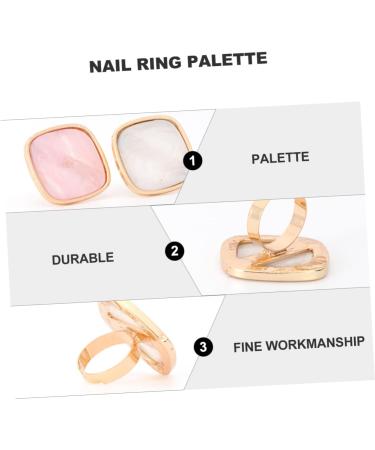 2 Pi ces Palette Anneau pour Ongles R sine Marbr e Plaque de M lange Blanche et Rose Outil Portable pour Vernis et Art des Ongles - Buy Online on GoSupps.com