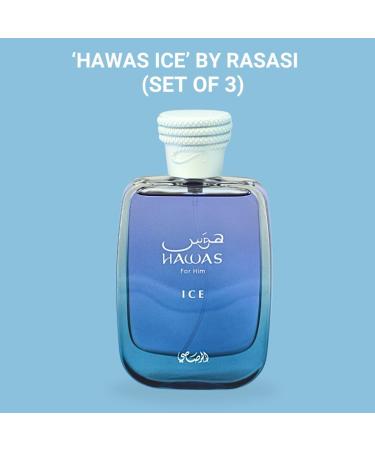 RASASI Hawas Ice EDP 100ML (3.4 OZ) | Long Lasting Exquisite Luxurious Arabian Scents. (PACK OF 3) Hawas Ice (PACK OF 3) - Buy Online on GoSupps.com
