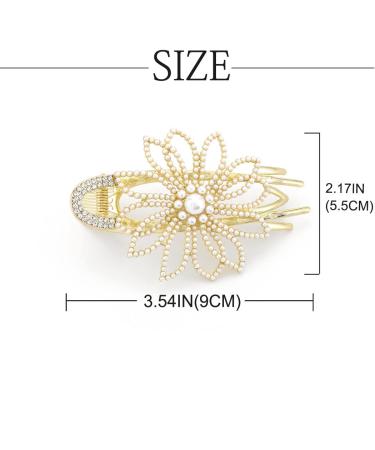 Bohend Large Pearl Hair Claw & Rhinestone Clip | Thick Hair Accessory for Women & Girls - International Shipping Available - Buy Online on GoSupps.com