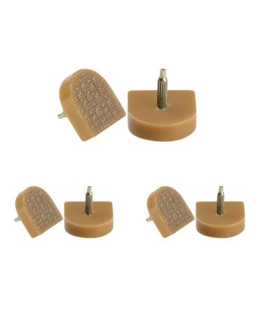 uxcell 6 Pcs Beige Plastic Shoes High Heel Tips 22mm x 21mm for Ladies