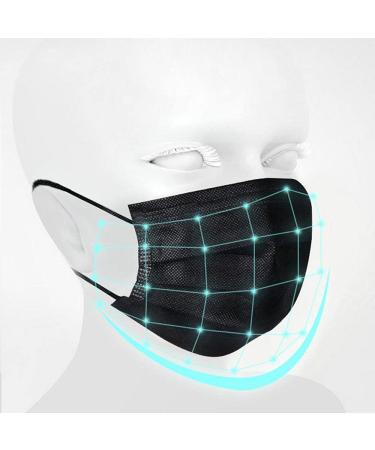 100PCS 3-Ply Black Disposable Face Mask for Filter Protection - Buy Online on GoSupps.com