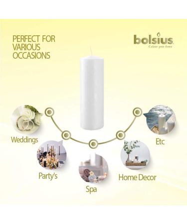 Buy Ivyline White Pillar Candle 250x80mm | Premium Quality Candle for Home D cor | International Shipping - Buy Online on GoSupps.com