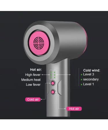 Cold/Hot Cordless Hair Dryer Portable Rechargeable Blow Dryer High-Speed Travel Hair Dryer Low Noise Home Hair Dryer for Women and Men - Buy Online on GoSupps.com