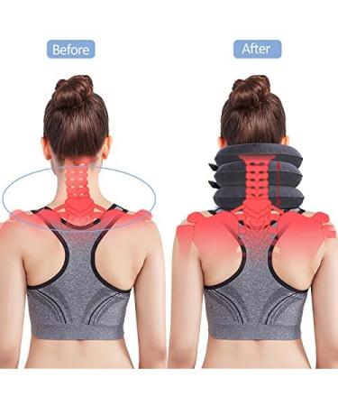 Cervical Neck Traction Device - Soft U-Shaped PVC Cushion for Spine Alignment & Chronic Neck Pain Relief - Red - Buy Online on GoSupps.com