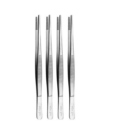 May - Set - 4X terrarium tweezers 20 cm long - feeding tweezers - feeding tongs - terrarium tweezers - straight design - stainless steel