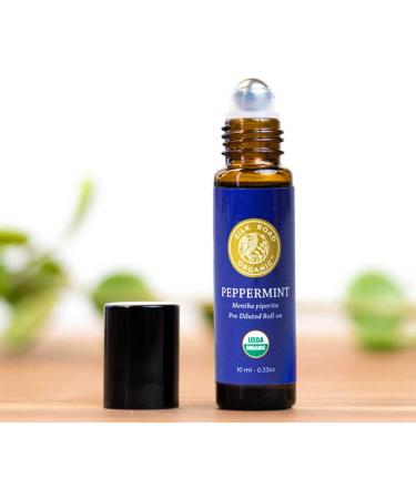 Organic Peppermint Essential Oil Roll-On 10ml - USDA Certified Pure Oil for Headache, Migraine, Pain, Nausea & Energy Relief - Travel Safe - Buy Online on GoSupps.com