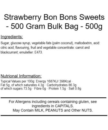 Strawberry Bonbons 500g Bag - Buy Online on GoSupps.com