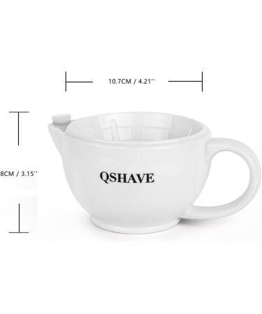 QSHAVE Shaving Scuttle Mug - White Large Deep Size Handmade Pottery Cup - Buy Online on GoSupps.com