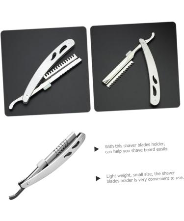 Frcolor Stainless Steel Razor Holder - Manual Beard Shaver & Facial Hair Cutter | Premium Hairdresser Tool - Buy Online on GoSupps.com