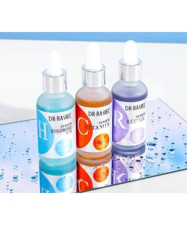 Vitamin C Retinol & Hyaluronic Acid Facial Serum Set - 3 Pack Moisturizing & Repairing - 1.01 oz Each - Buy Online on GoSupps.com