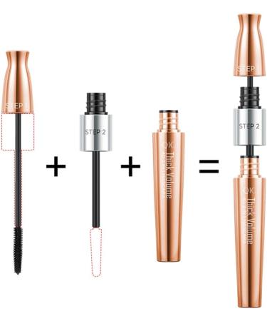 4D Silk Fiber Eyelash Mascara with 2 Brushes 2 in 1 Mascara Smudge-proof No Clumping No Flaking Thick and Black Waterproof Extra Long Lashes Voluminous Eyelashes (Pack of 1) - Buy Online on GoSupps.com