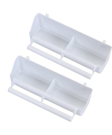 Voarge 2 pieces of food bird bird feeder for hanging bird food donor water bowl long water space beverage owner food piping cage accessories for birds parrot white - Buy Online on GoSupps.com