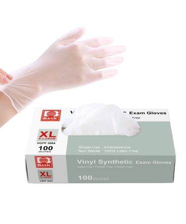 squish Disposable Gloves,Clear Vinyl Gloves Latex Free Powder-Free Glove Cleaning Health Gloves for Kitchen Cooking Cleaning Food Handling, 100PCS/Box, X-Large