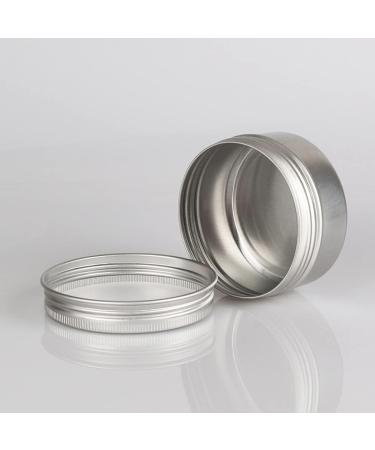 Zeoabsy 10-Piece Silver Aluminum Tins - 80ml Round Screw Cap Cans for Cosmetics Candles & Ointments | Includes 5 Spatulas & Label - Buy Online on GoSupps.com