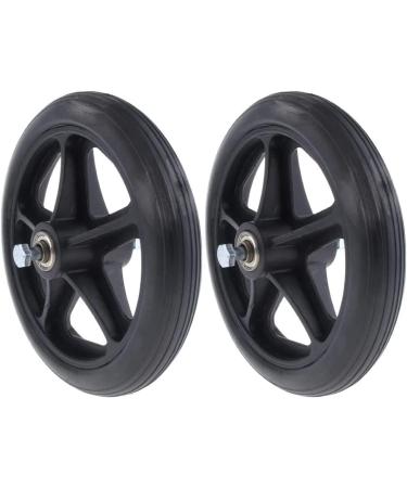 Castors 2pcs Black 7inch Wheelchair Front Caster - Wheelchair Wheels Replacement - Heavy Duty & Anti-Slip Bearing 5/16 Inch - Buy Online on GoSupps.com