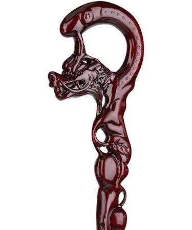 Wooden Walking Sticks Redwood Birthday Crutches Walking Stick Old Wooden Cane Elderly Crutches Carved Iron Pear Mobility Aid for Elderly Seniors & Handicap (Color : Mahogany) (W Innovate - Buy Online on GoSupps.com