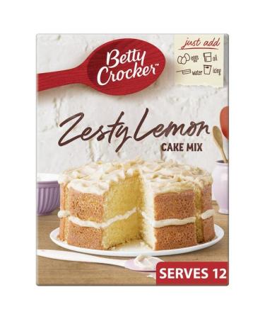 Betty Crocker | Zesty Lemon Cake Mix 425g | Lemon Flavour Cake Mix | Suitable for Vegetarians