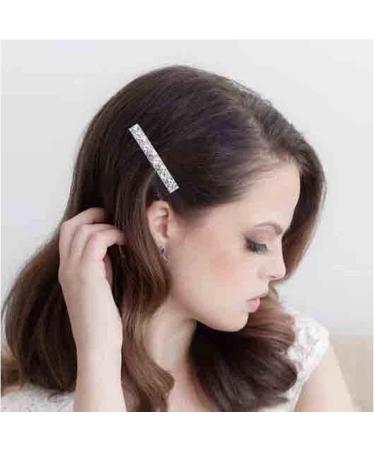 Yheakne Boho Crystal Hair Clip Pen Silver CZ Bar Hair Clip Barrette Vintage Hair Clip Pins Decorative Hair Clip Rhinestone Bar Hair Clip Shiny Bridal Hair Accessories for Women and Girls (Silver C) - Buy Online on GoSupps.com