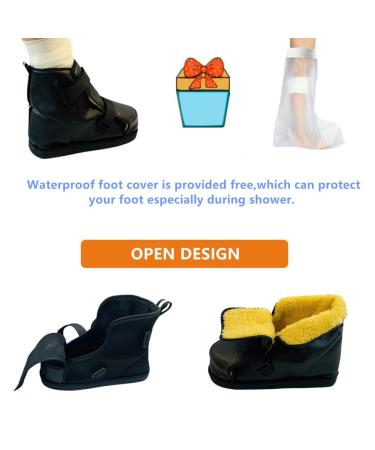 WEEOATAR Medical Boot | Adjustable Post-op Walking Shoe for Surgery Recovery | Orthopedic Support for Broken Foot Toe Fractures and Bunions - Size M Black2 - Buy Online on GoSupps.com