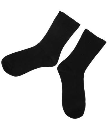 Non Binding Care Socks ANGGREK Foot Care Cotton Socks Non Binding Ankle Care Socks Moisture Wicking Cushion Socks for Elderly Women(Black)