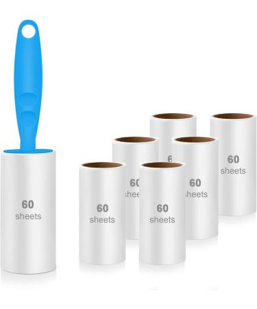 flintronic Lint Hair Roller Pet Hair Remover Super Sticky 360 Sheets Roll Paper 1 Lint Roller and 6 Replacement Heads Collecting Hair from Sweaters Pants Shirts Suits Skirts Carpets #2 360 Sheets (6*60 Sheets) - Buy Online on GoSupps.com