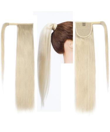 SEGO Platinum Blonde Real Hair Ponytail Extensions - 16 Remy Human Hair Clip-In Braid & Bangs - 80g - Buy Online on GoSupps.com