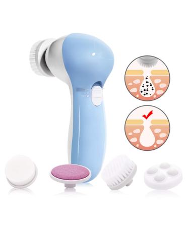Buy MOSCHOW Face Cleansing Brush 4-in-1 Set - Waterproof Facial Brush with Exfoliating Heads - Blue - Buy Online on GoSupps.com