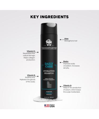 TRENDSTARTER Daily Care Hydrating Shampoo - Aloe Vitamins A C & E for Healthy Hair & Scalp | 10.14 Fl Oz | New in 2024 - Shop Internationally - Buy Online on GoSupps.com