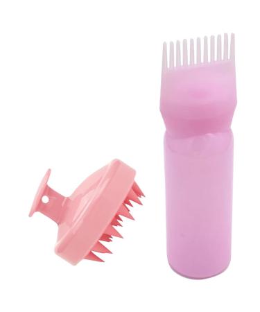 Meiyaxinwin 2 pieces of hair dyes bottle with root ridge applicator scalp massager and shampoo brush Hair Oil Applicator Bottle for hair dye at home and salon (pink) - Buy Online on GoSupps.com