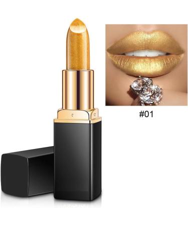 METINFUS Lipstick - Shiny Metallic Finish - Moisturizing Gloss - With Shiny Surface - Creamy Texture - Lip Care for Moisturizing Lips - Long Lasting (01#) - Buy Online on GoSupps.com