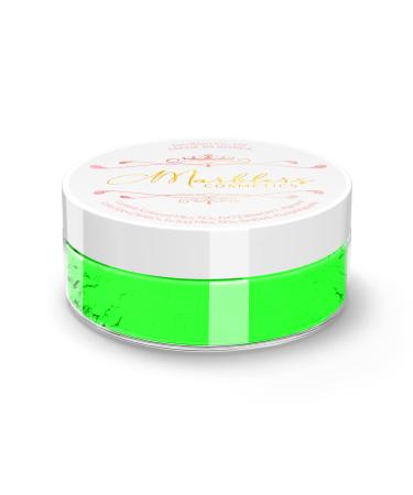 MARBLERS Cosmetic Grade Fluorescent Mica Powder Neon Green 0.11oz (3g) | Matte | Non-Toxic | Vegan | Cruelty-Free | Eyeshadow Nail Polish Nail Art | Festival Rave & Party Makeup | Body & Face Glow/Neon Powder Neon Green