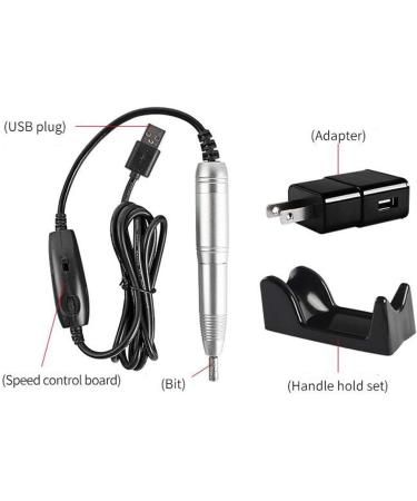 Electric Nail Drill File Machine Handle Pen Type Manicure Pedicure Kit with USB Interface for Acrylic Nails Gel Nail Glazing Nail Drill Nail Art Polisher Sets (Portable - Buy Online on GoSupps.com